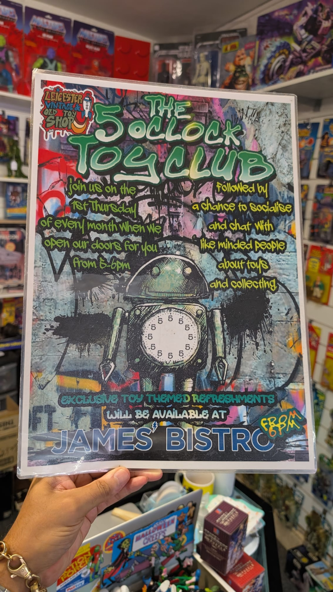 The 5 O'Clock Toy Club flyer